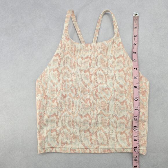Old Navy Active Powersoft Cream Animal Crop Sports Bra Swim Top XS Extra Small - Picture 6 of 7